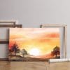 Amazing Landscape canvas with trees and sunset Printed wall art