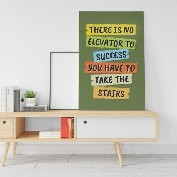 Canvas There is no elevator to success you have to take stairs motivation postcard