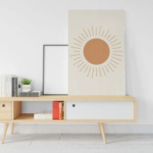 Large Sun canvas Art Print Abstract Sunrise Circle