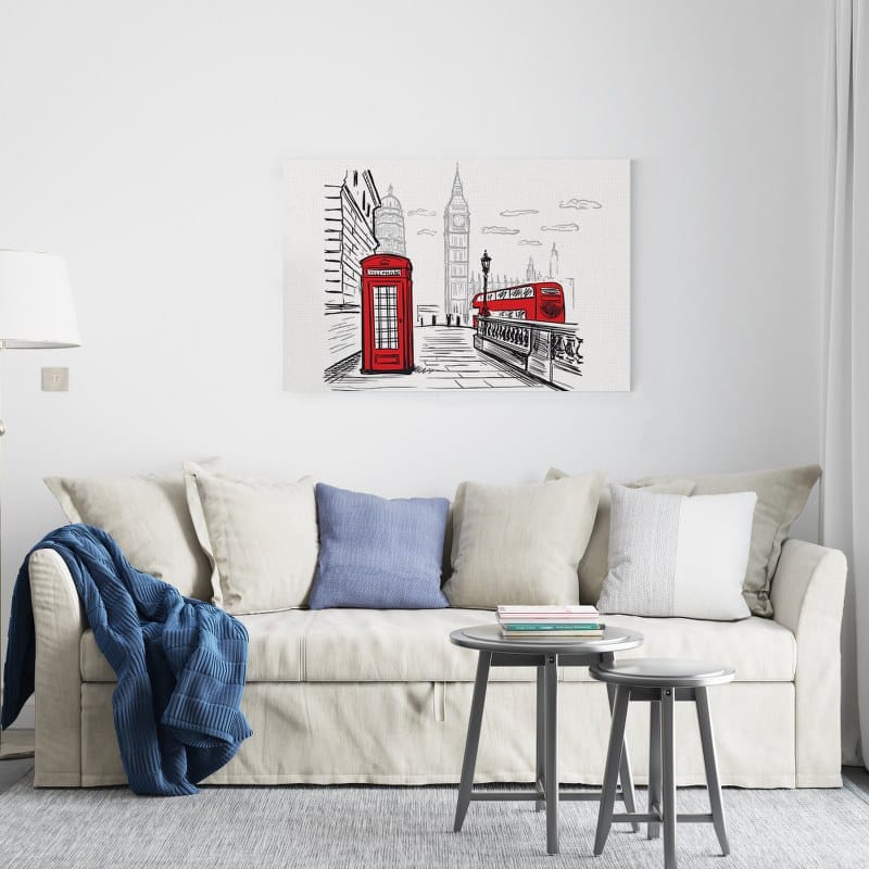 Tower of the Palace canvas of Westminster with London streets Printed wall art