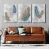 Beautiful Set 3 canvas decorative background poster with palm branches and leaves in boho style