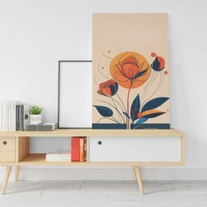 beautiful Orange roses like the sun canvas Printed wall art