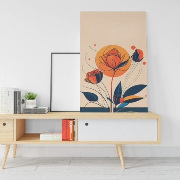 beautiful Orange roses like the sun canvas Printed wall art