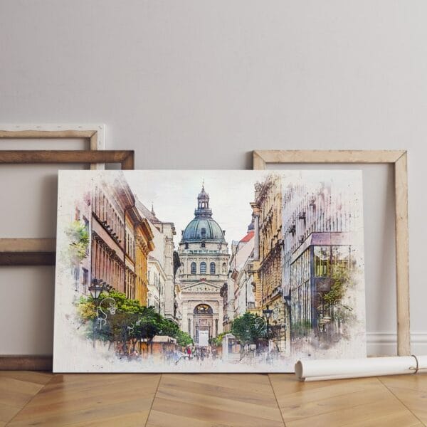 canvas Historical Building Old Town Town in Europe Printed  wall art