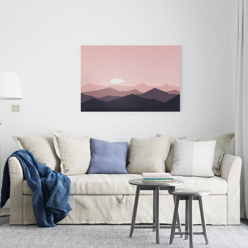 منظر طبيعي مسطح جميل مجرد من الطبيعة الجبلية في الصباح