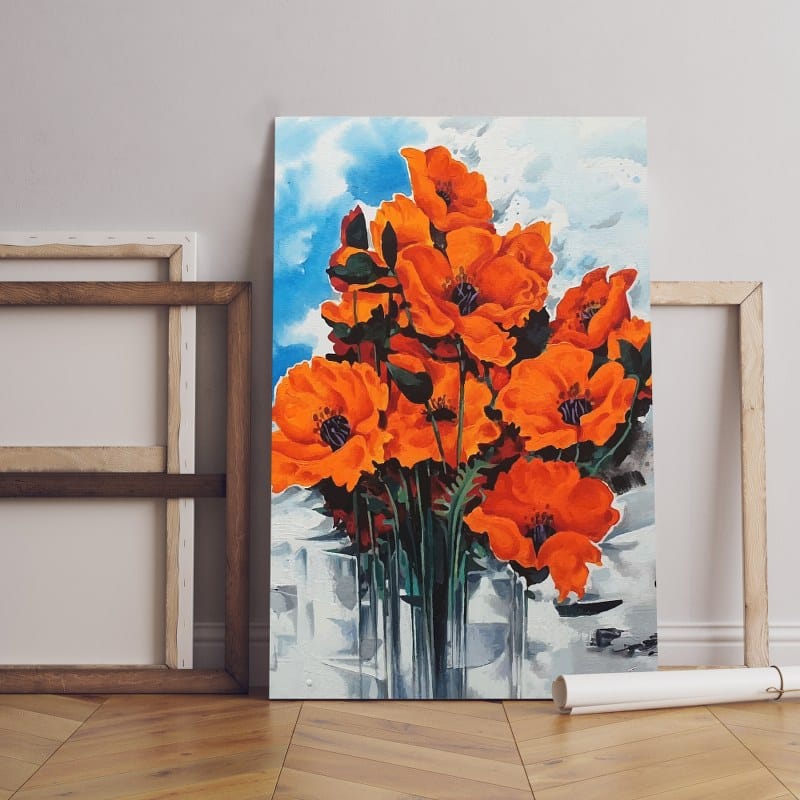 The Beautiful of Red flowers canvas Wall Art Printed wall art