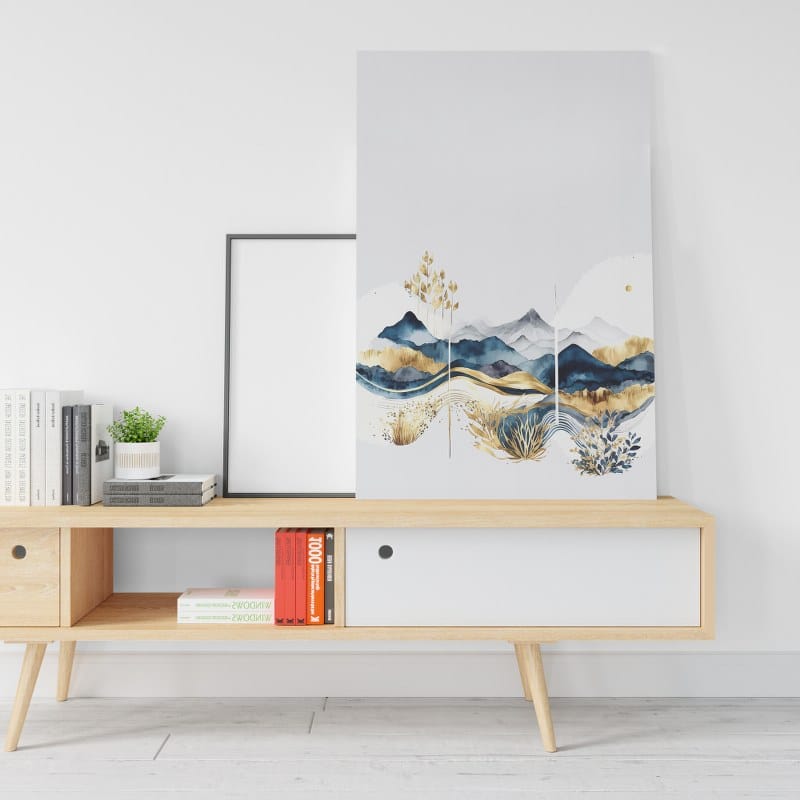 Amazing Blue Mountain Lake canvas Printed wall art