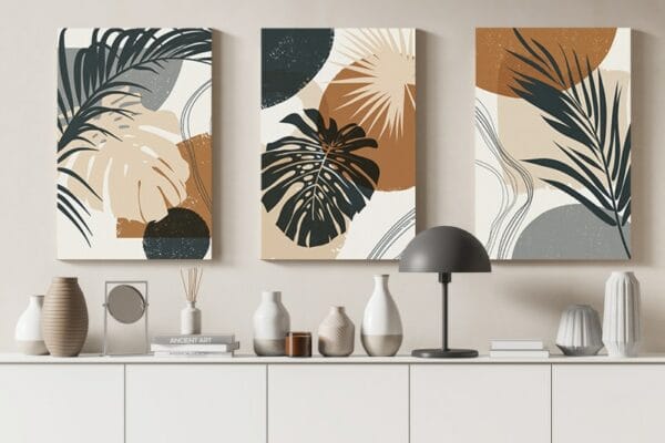 Amazing Set of 3 canvas Watercolor Botanical Printed wall art