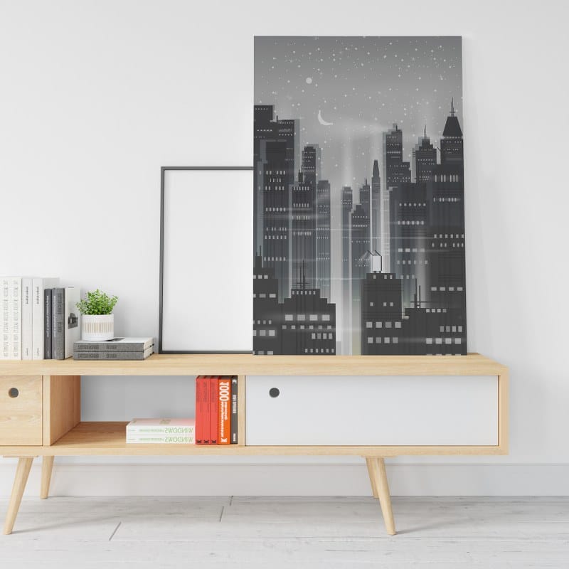 أفق مدينة نيويورك إمباير ستيت بالأبيض والأسود