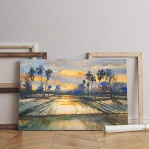 Beautiful canvas Peach Trees In Blossom-Printed  wall art