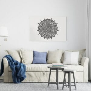 Beautiful Black Mandala Prints canvas Printed  wall art