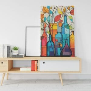 Canvas Retro Bottles and Vases Colorful Printed wall art