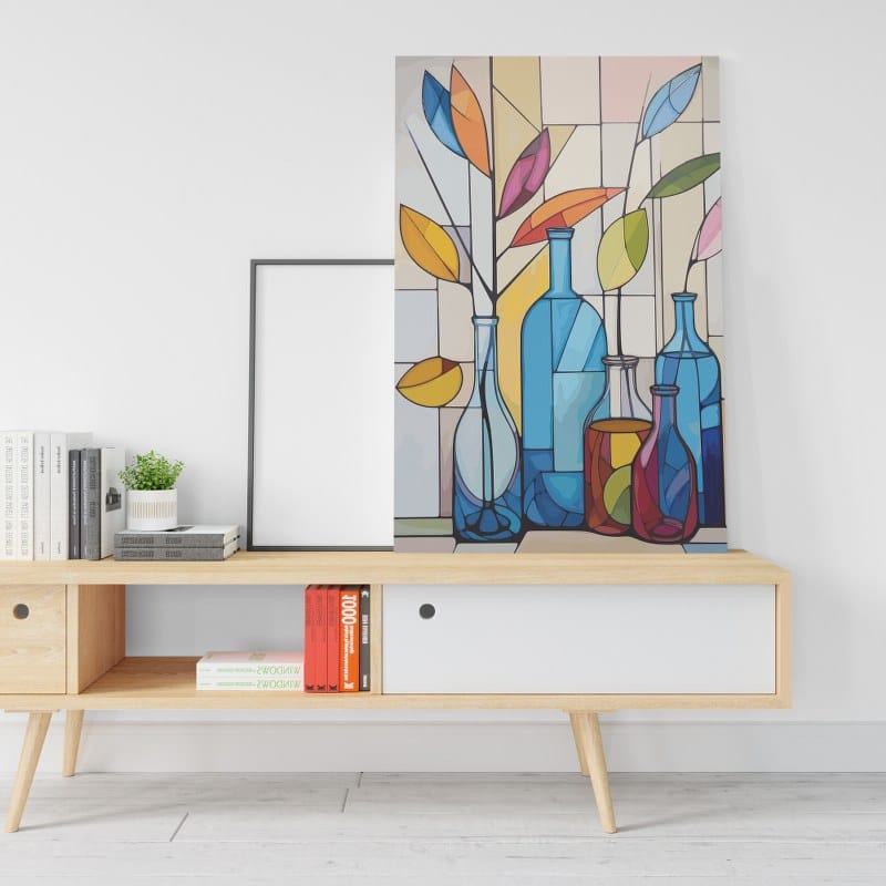 لوحة فنية مطبوعة على قماش من الزجاج الملون مصنوعة من زجاج النوافذart