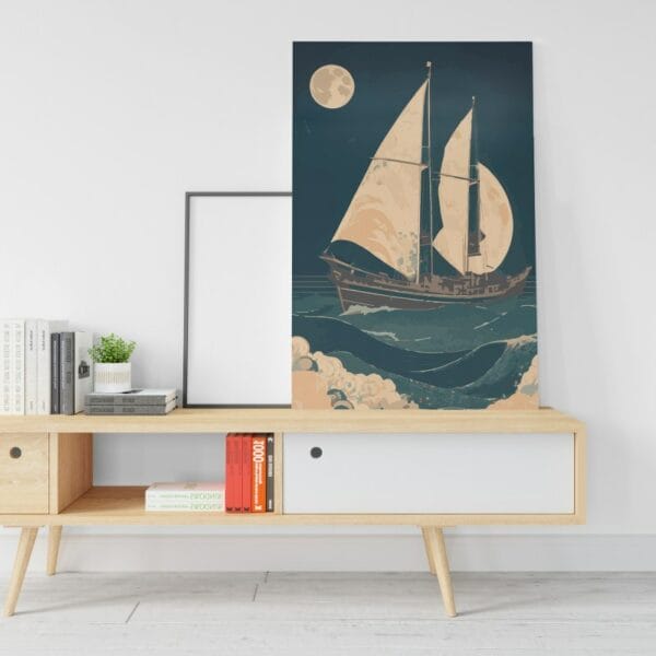 Beautiful canvas Boat in the Sea Printed wall art
