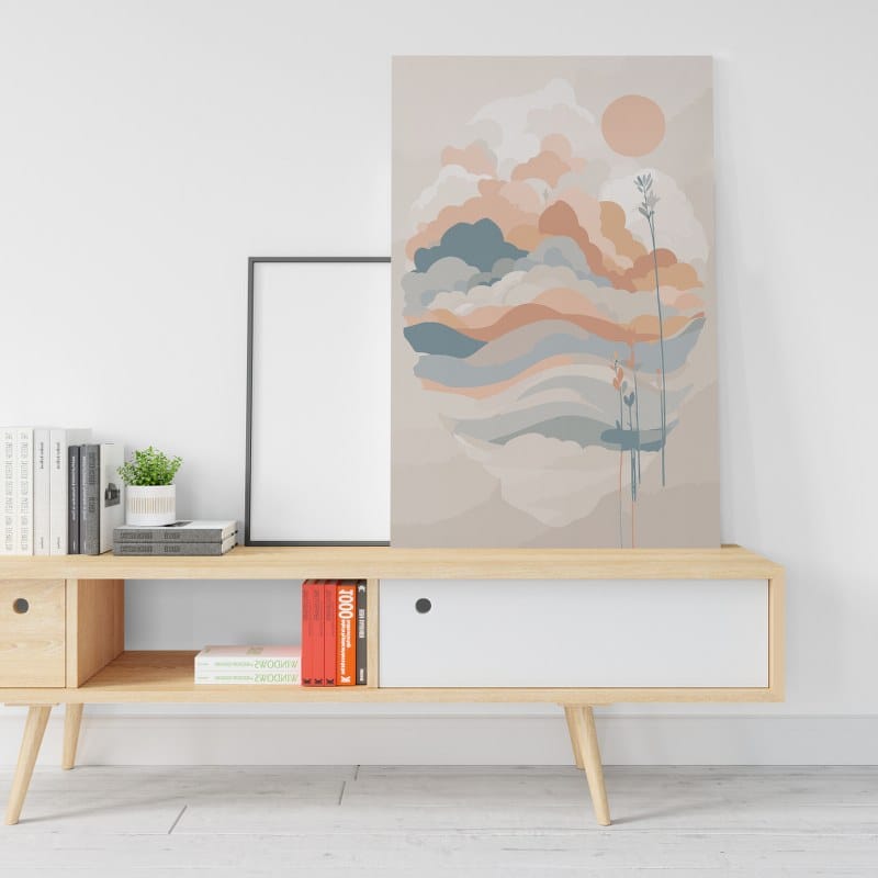 Mid-Century Modern Sunrise canvas Printed wall art