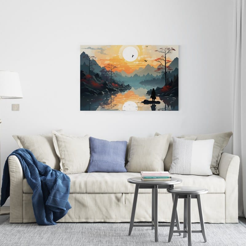 Beautiful Mountain canvas Tapestry Sunset Printed wall art