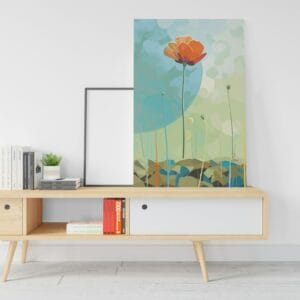 Large Vertical Poppy canvas Printed wall art
