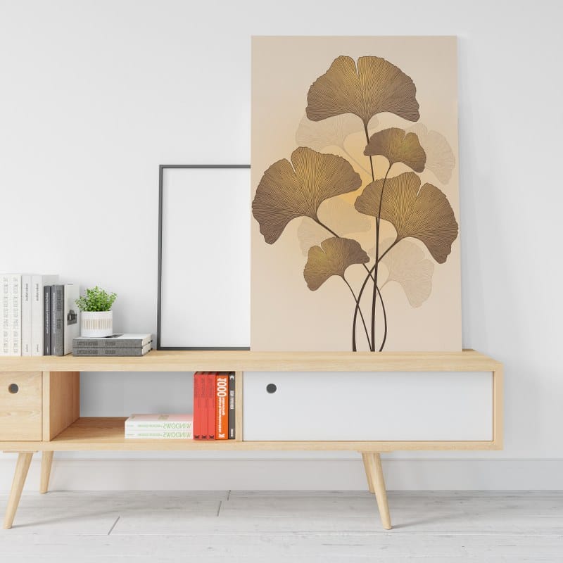 Beautiful Modern canvas Abstract Ginko Leaf Wall Art