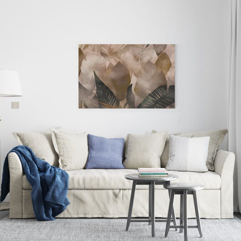 لوحة فنية جدارية مطبوعة على قماش بنمط سلس مع أوراق مائية
