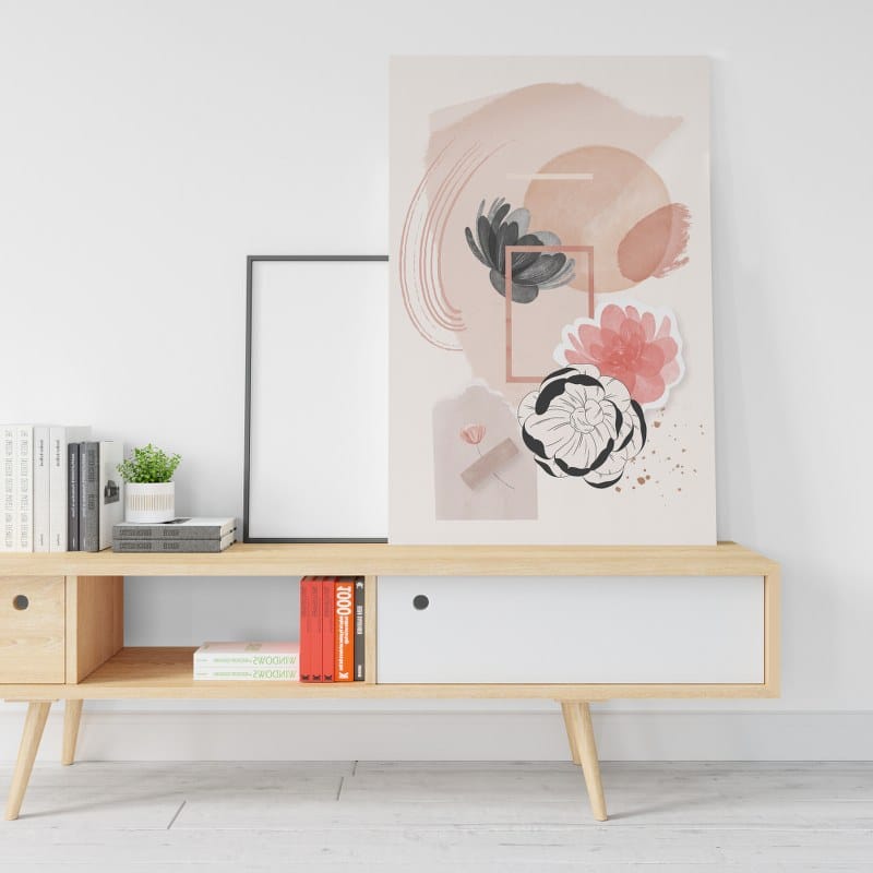 ملصق فني جداري من القماش مطبوع عليه صورة كولاج عتيقة بألوان مائية