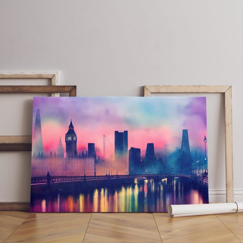 canvas Big ben houses parliament night london Printed wall art