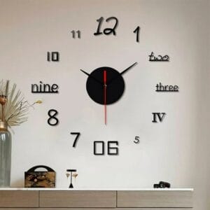 Mix numbers style 3D Wall Clock