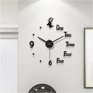 Beautiful wood wall clock Numbers withe dots