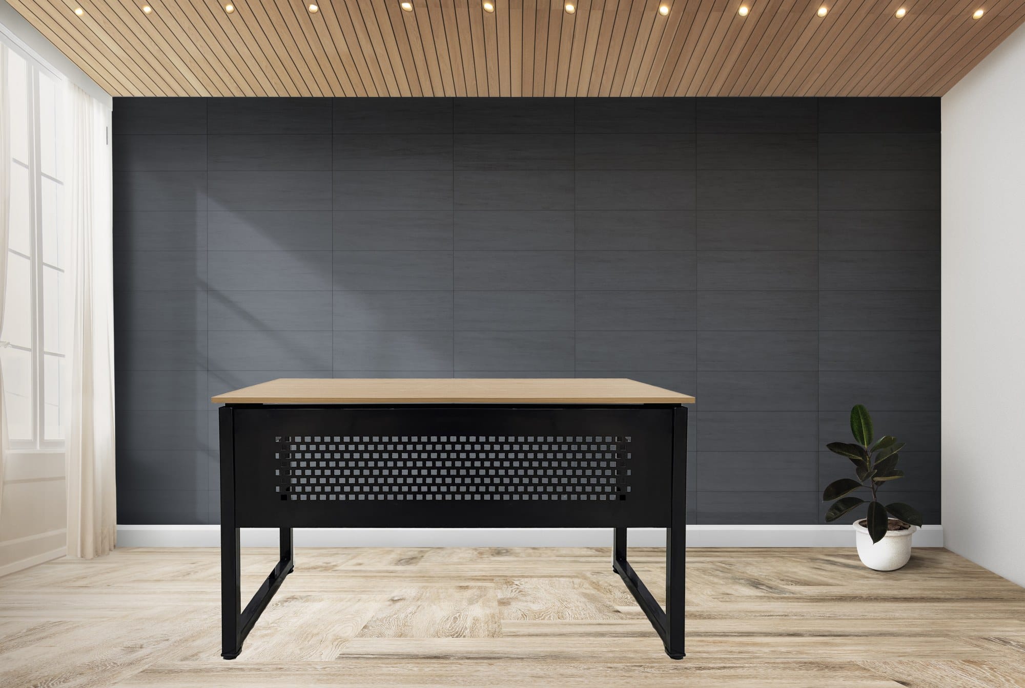 Plant against a black wall mockup