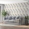 Ginkgo Biloba flowers Seamless Pattern Fabric Wallpaper Covers an area ​​up to 4.2mX3m with adhesive  and smoothing tool