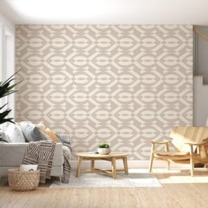 Belgravia Decor Amelie Geometric Beige/Cream  Fabric Wallpaper Covers an area ​​up to 4.2mX3m with adhesive  and smoothing tool