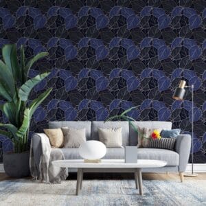 Luxury gold and nature leaf collage pattern seamless Fabric Wallpaper Covers an area ​​up to 4.2mX3m with adhesive  and smoothing tool