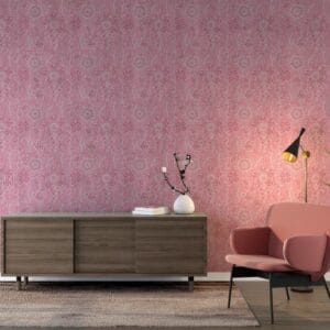 Beautiful Symmetrical Lace Floral Background Fabric Wallpaper Covers an area up to 4.2mX3m with adhesive and smoothing tool
