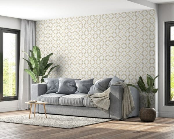 Geometric line abstract gold luxury color vector Fabric Wallpaper Covers an area ​​up to 4.2mX3m with adhesive  and smoothing tool