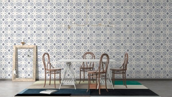 Blue Floral Background Pro Vector Fabric Wallpaper Covers an area ​​up to 4.2mX3m with adhesive  and smoothing tool