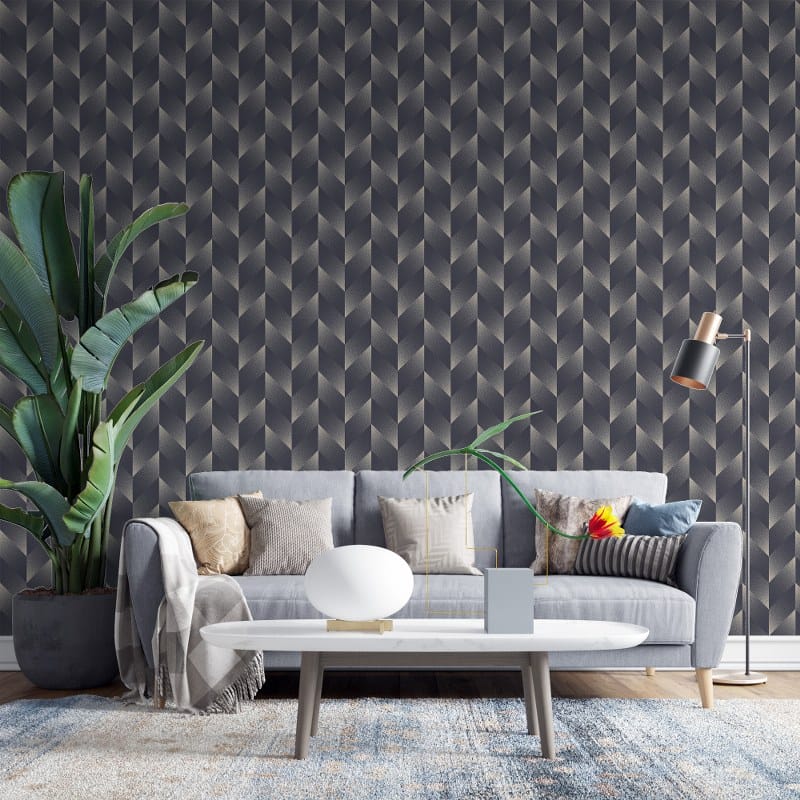 Checkered Parallelogram Mod Seamless Pattern Fabric Wallpaper Covers an area up to 4.2mX3m with adhesive and smoothing tool