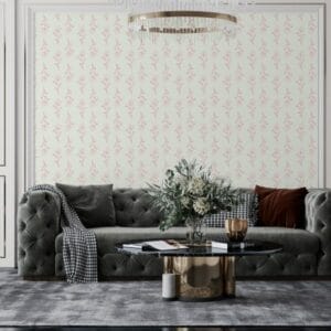 Ikat Rose Standard Fabric Wallpaper Covers an area ​​up to 4.2mX3m with adhesive  and smoothing tool