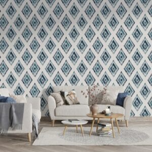 Ornament style repeat pattern design vector illustration Fabric Wallpaper Covers an area ​​up to 4.2mX3m with adhesive  and smoothing tool