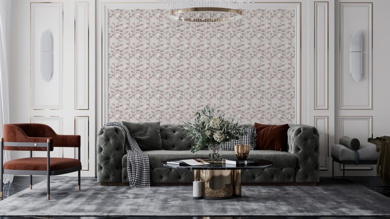 Close up orange berries on green leaves defocused background Fabric Wallpaper Covers an area up to 4.2mX3m with adhesive and smoothing tool