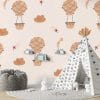 Hot air balloons Fabric Wallpaper Covers an area ​​up to 4.2mX3m with adhesive  and smoothing tool