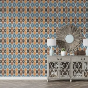 Ethnic chevron pattern background Traditional pattern Fabric Wallpaper Covers an area ​​up to 4.2mX3m with adhesive  and smoothing tool