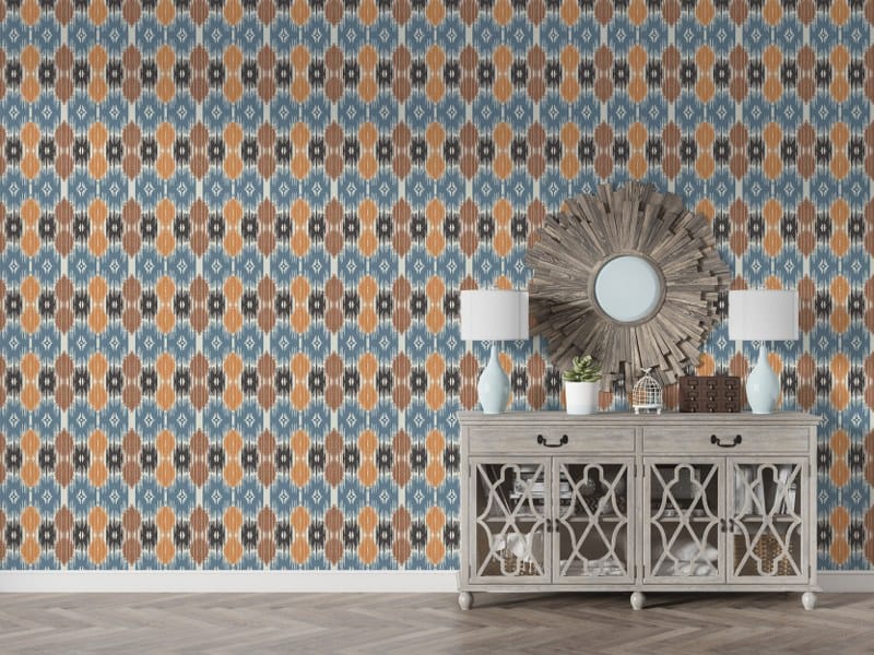 Ethnic chevron pattern background Traditional pattern Fabric Wallpaper Covers an area up to 4.2mX3m with adhesive and smoothing tool