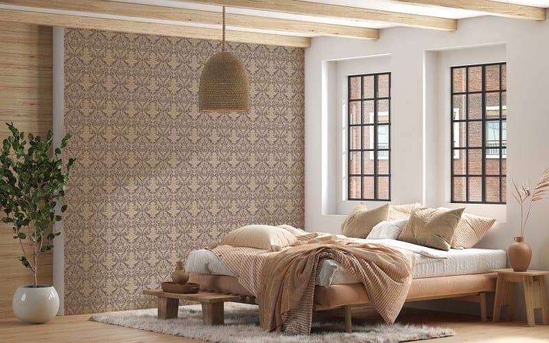 Seamless classic pattern Fabric Wallpaper Covers an area up to 4.2mX3m with adhesive and smoothing tool