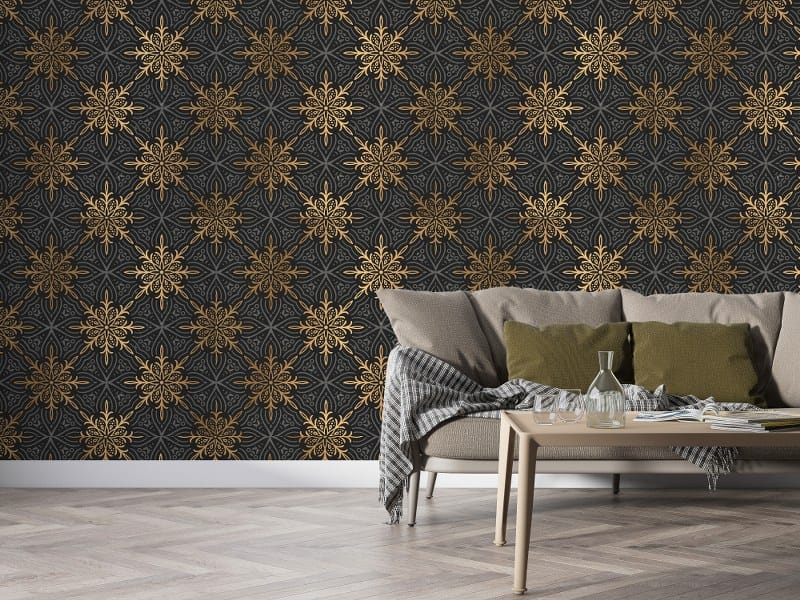 North Star Geometric pattern Fabric Wallpaper Covers an area up to 4.2mX3m with adhesive and smoothing tool