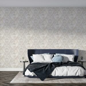 Geometric leaves Fabric Wallpaper Covers an area ​​up to 4.2mX3m with adhesive  and smoothing tool