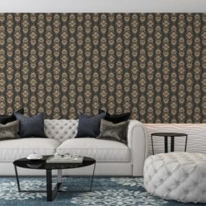 Decorative seamless floral Fabric Wallpaper Covers an area ​​up to 4.2mX3m with adhesive  and smoothing tool