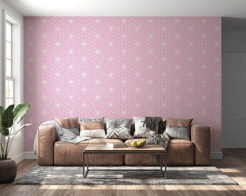 Natibaby Safi Rose Woven Wrap Fabric Wallpaper Covers an area up to 4.2mX3m with adhesive and smoothing tool