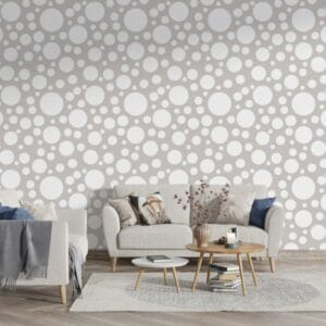 Multi Bubbles Glass Pattern Fabric Wallpaper Covers an area ​​up to 4.2mX3m with adhesive  and smoothing tool