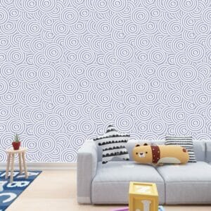 Circle Pattern Neutral Geometric  Fabric Wallpaper Covers an area ​​up to 4.2mX3m with adhesive  and smoothing tool