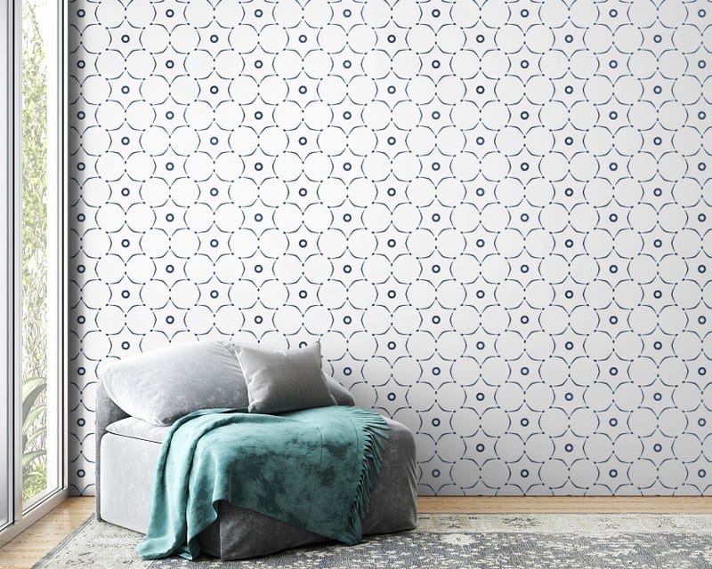 Moroccan Lattice Fabric Wallpaper Covers an area up to 4.2mX3m with adhesive and smoothing tool