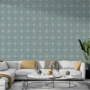 Capel Burmese Flower Fabric Wallpaper Covers an area ​​up to 4.2mX3m with adhesive  and smoothing tool